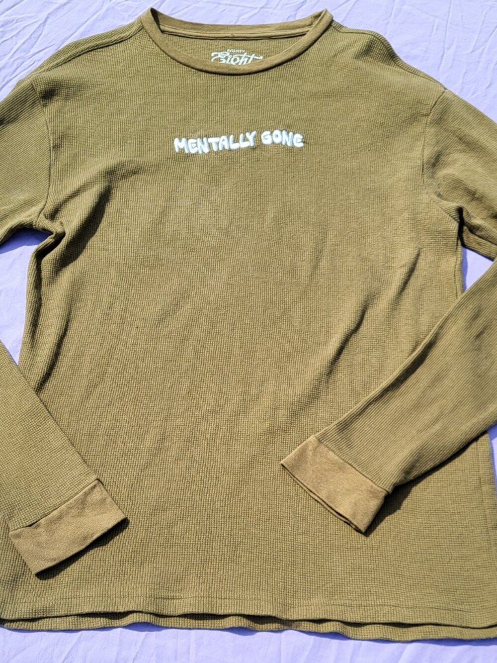 Eighty Eight Brand Mentally Gone Shirt Men's Large Long Sleeve Green Streetwear
